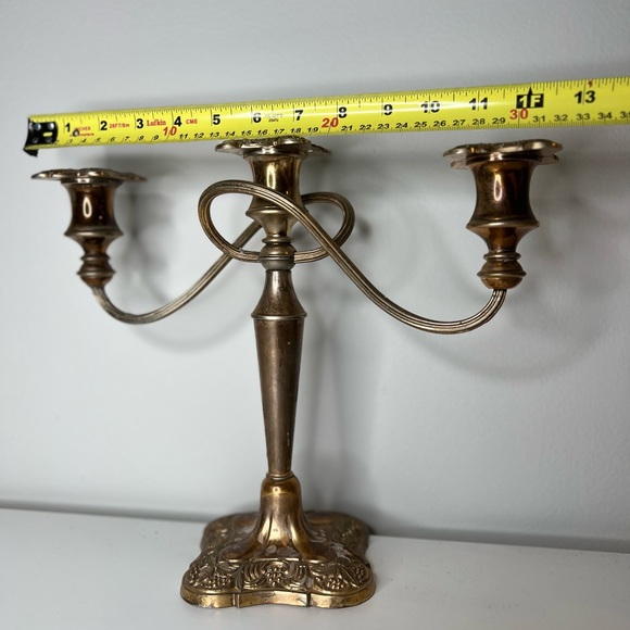 Antique Vintage Three Candles Holder - Picture 2 of 7